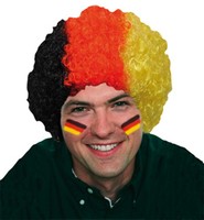 Deutschland Fan PerüCke ClownperüCke Afro Locken FußBall Fanmeile Schwarz Rot Go