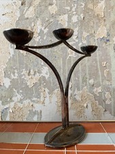 Kerzenhalter BMF versilbert stilecht 70er Jahre unpoliert. Art Deco Stil Selten!