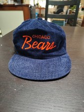 Vtg 90s Sports Specialties Corduroy Chicago Bears Hat Cap The Cord Navy Blue