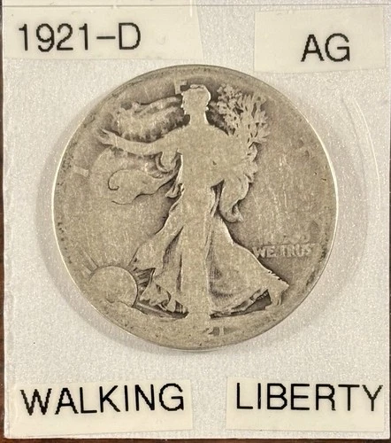 1921 D Walking Liberty Half Key Date Original AG