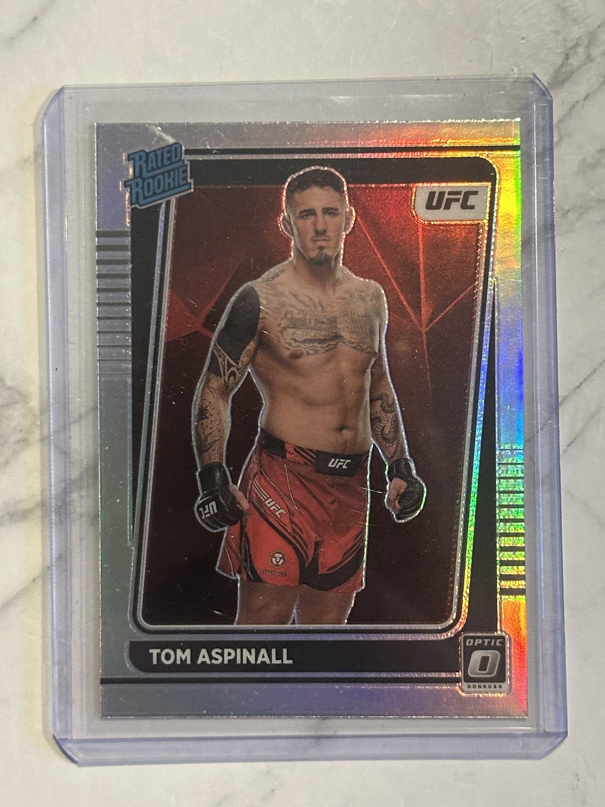 Tom Aspinall 2022 Panini Optic UFC Silver Holo Prizm Rated Rookie RC SP #120