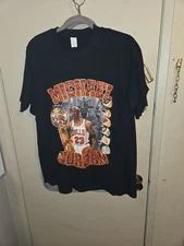 Michael Jordan Chicago Bulls GOAT Champion vtg retro style design Black T-Shirt