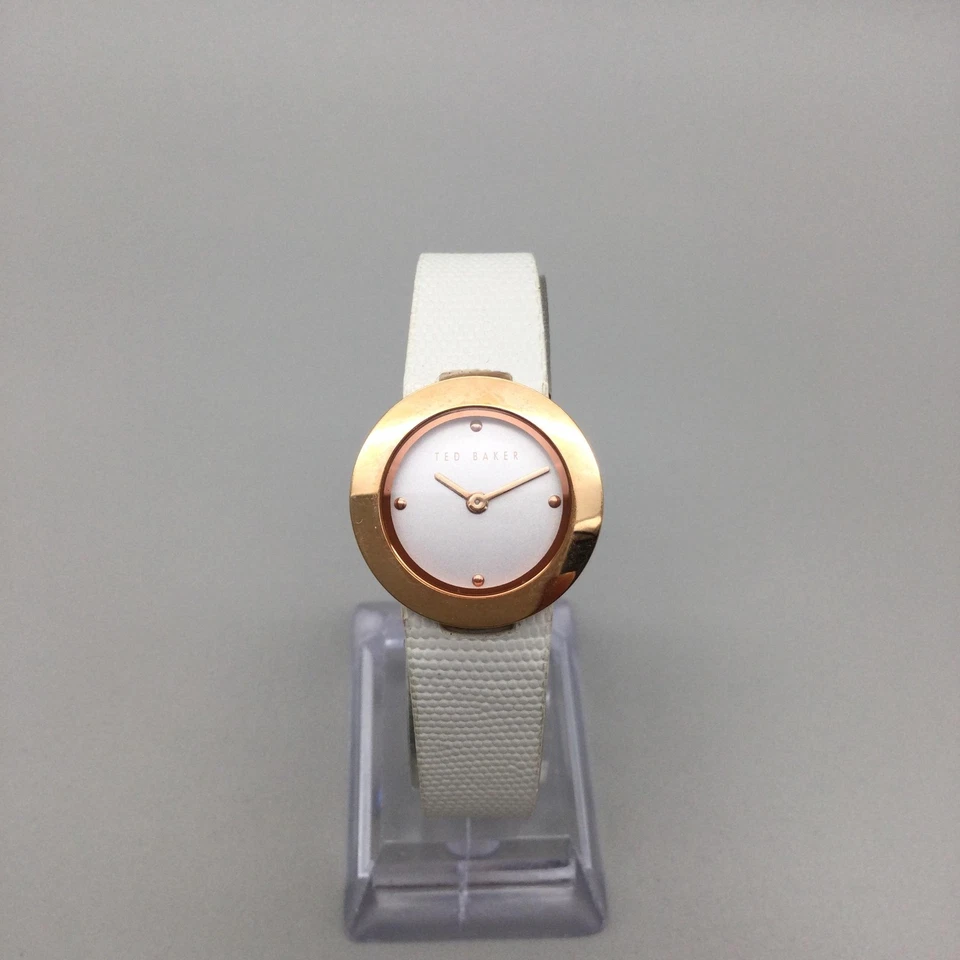Ted Baker Seerena Reloj Mujer Esfera Blanca Tono Oro Rosa Minimalista Batería Nueva Foto 2 de 4