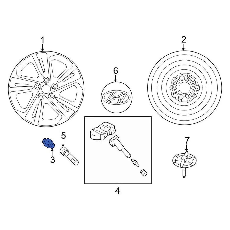 For Hyundai Sonata 2006-2017 Hyundai 529503Y000 Wheel Lug Nut Foto 2 de 4