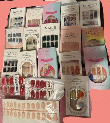 19 PKS ARTIFICIAL FAKE NAILS_DIFFERENT STYLES, COLORS & DESIGNS_NEW