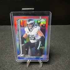 2025 Topps Chrome Lane Johnson Philadelphia Eagles Red White Blue Refractor