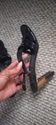 Stuart Weitzman Size 9 Leather Strap buckled slingback two toned heel — photo 4