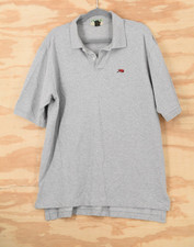 Crawfish Vintage Perlis Heather Grey Mens Large USA Made Polo Shirt New Orleans
