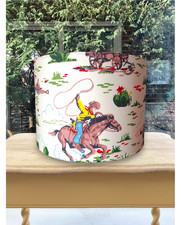 Cath Kidston Vintage Cowboy Print Lampshade – Nursery/Kids Room Handmade