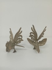Vintage Metal Chicken Figurine Ornament Set Detailed Farm Decor Collecta - K287*