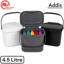 Kitchen Caddy Food Waste Bin 4.5L Compact Worktop Composting Bin Metallic Grey