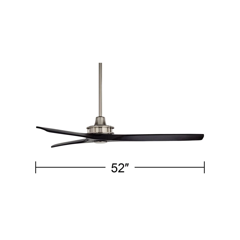 52" Casa Vieja Windspun DC Brushed Nickel Ceiling Fan with Remote - Image 4 of 4