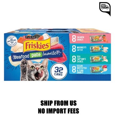 Purina Friskies Pate Seafood Favorites Variety Pack, Wet Cat Food, 5.5 oz Cans