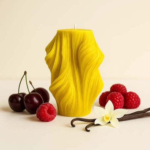 VOSK Handmade Candle - Schleierkerze, Yellow Cherry, Brandy Cherry (klein) - Bild 5 von 7