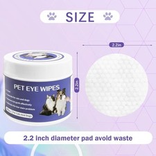 100ct Pet Eye Wipes for Dogs  Cats   Tear Stain Remover, Unscented Pads