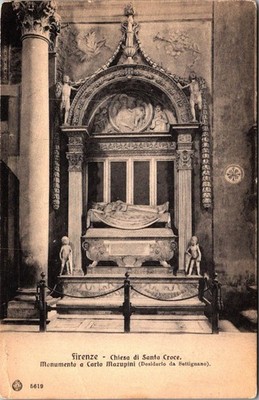 Florence Italy Monument Of Carlo Marsuppini Postcard