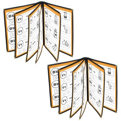 2pcs 8.5 x 11 Inch Menu Covers, 6 Page 12 View Transparent Restaurant Menu Co...