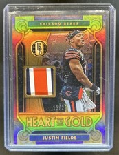 2023 Panini Gold Standard Justin Fields Heart of Threads Patch Rose #/24 Bears