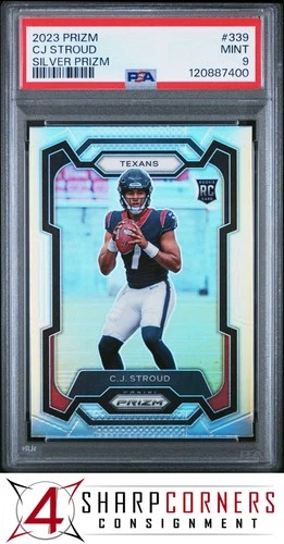 2023 PANINI PRIZM SILVER #339 C.J. STROUD RC TEXANS PSA 9