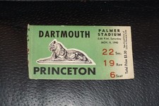 1940 DARTMOUTH AT PRINCETON COLLEGE FOOTBALL TICKET STUB