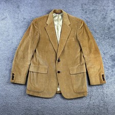 VTG Cricketeer Corduroy Blazer Sport Jacket Mens Brown Deer Lined Wide Wale USA