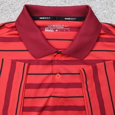 Nike Golf Polo Shirt Mens XL Red Tour Performance Dri-Fit Short Sleeve Pullover