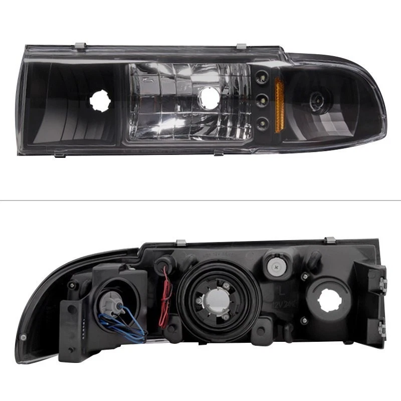 For Chevy Impala 94-96 Headlights Driver & Passenger Side Black Euro Headlights - Изображение 2 из 4