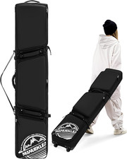 MANUEKLEAR Rolling Ski Travel Bag Holds Skis from 170-184 Cm, Durable  Waterpro