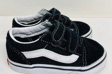Vans Old Skool sneakers 7 toddler tennis shoes black suede hook loop