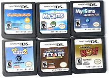 6 Games Nintendo DS MySims Petz Neopets EA Playground Puzzle Adventure Tested