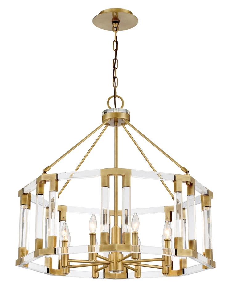 Metropolitan N7358 Prima Vista 8 Light 31"W Taper Candle - Aged Antique Brass Foto 2 de 2