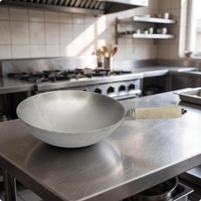 Wok Thickened Aluminum Wok Stir Fry Pan Round Bottom Cookware Ergonomic for Home