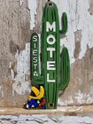VINTAGE SIESTA MOTEL PORCELAIN SIGN OLD CALIFORNIA MEXICO HOTEL CACTUS SOMBRERO