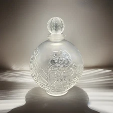Coty A'suma French 1930s Embossed Flower Clear Frosted Numbered Perfume Bottle