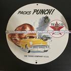 VINTAGE TEXACO PUNCH CAR DRIVER GASOLINE OIL PORCELAIN SIGN — photo 3