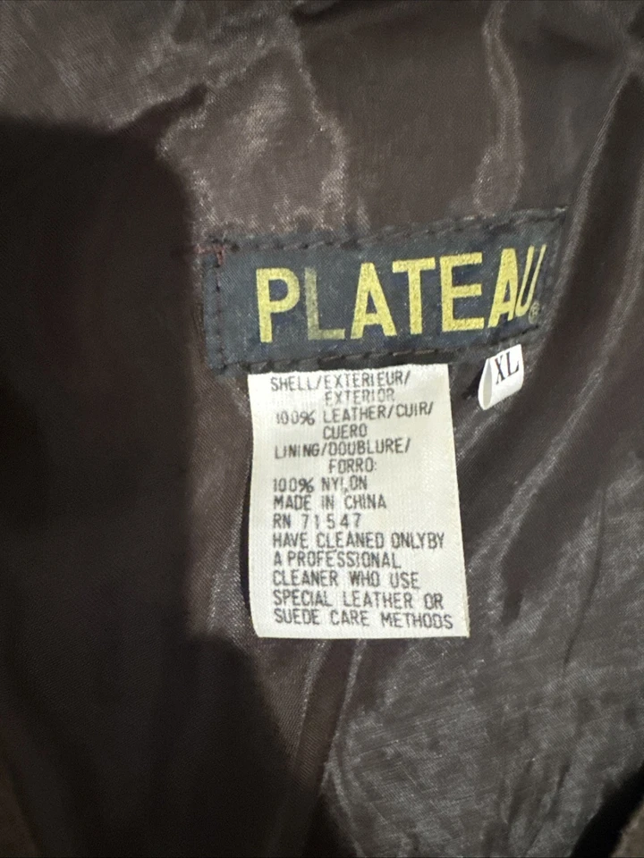 Chaleco Vintage Plateau UNISEX Cuero Marrón Talla XL 90’s Foto 2 de 3