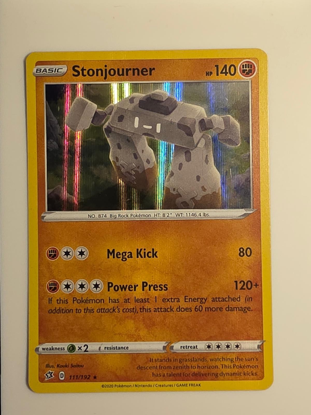 Stonjourner 111/192 Holo Rare Rebel Clash Pokemon Lightly Played