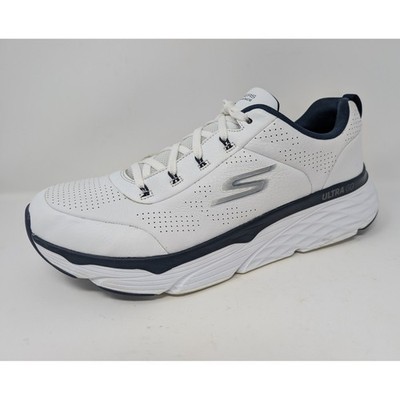 Skechers Performance GoWalk Max White Navy Leather Walking Shoes 54431 Mens 12