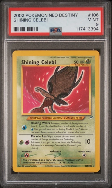 2002 POKEMON NEO DESTINY #106 SHINING CELEBI PSA 9