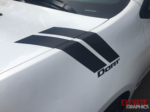 For Dodge Dart Graphics Hash Marks Stripes Hood Vinyl Decals Stickers 2013-2016 - Picture 5 of 16