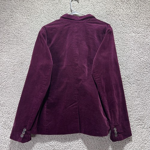 Old Navy Blazer XL Purple Velour 1-Button Single Vent Soft Stretch Jacket Coat - Picture 3 of 10