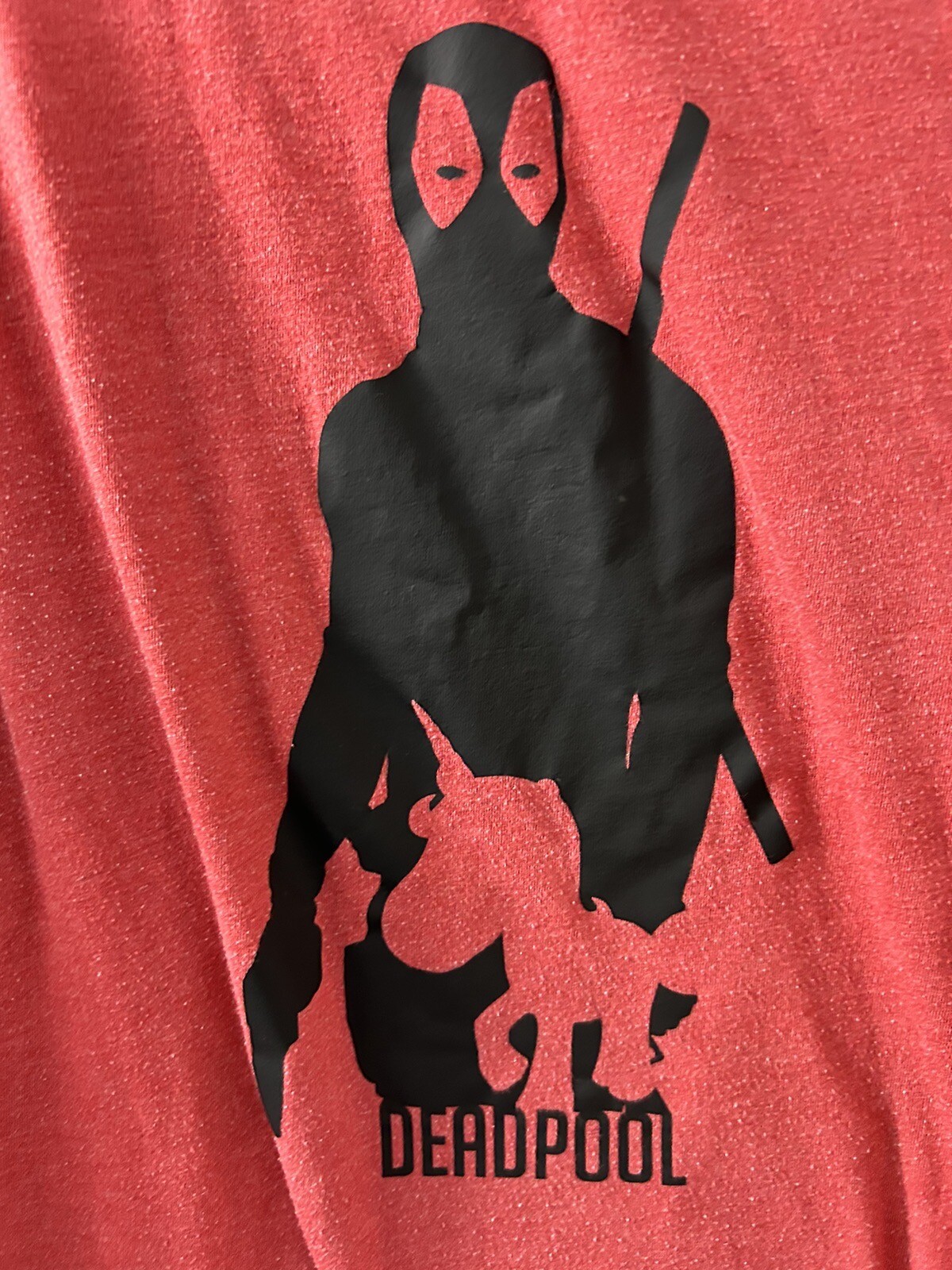 PONY Bella Canvas T Shirt Rossa Deadpool Unicorno Uomo Taglia XL