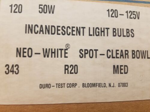 VTG Duro-Test 50 W R20 Neo White Spot Chromalux Type Long Life Bulbs 6 Pack USA - Picture 3 of 3