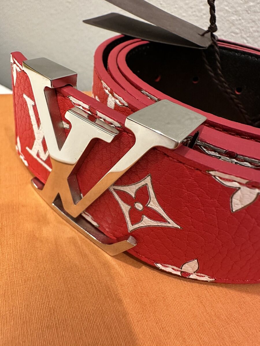 Louis Vuitton x Supreme Red Belt LV Monogram 90/36 Brand New w