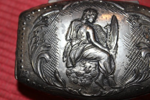 Vintage Silver Metal Lidded Trinket Box Raised Angel Floral Top Footed Small - Picture 3 of 12