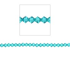 4mm Bicone Crystal Beads, Blue Zircon, 100pc, Loose Beads, Made with Swarovski