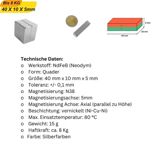 Extreme Strong Neodym Block Magnets - Size And Quantity Selection Real N - Picture 29 of 33
