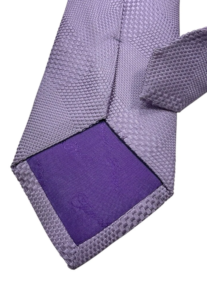 Corbata TURNBULL & ASSER Púrpura Sólido Geométrica Seda LUJO HECHA A MANO INGLATERRA  Foto 4 de 4