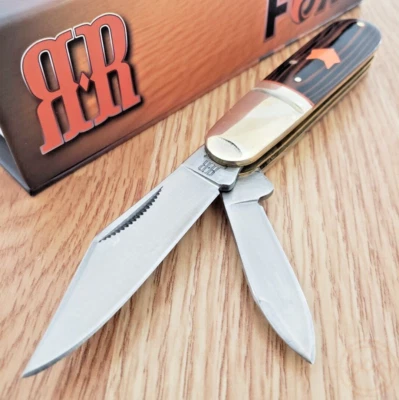 Rough Ryder Desert Fox Barlow Pocket Knife Stainless Steel Blades Micarta Handle