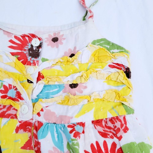 Beetlejuice London Girl's Colorful Floral Swiss Dot Tank Dress - size 6 - Picture 3 of 5